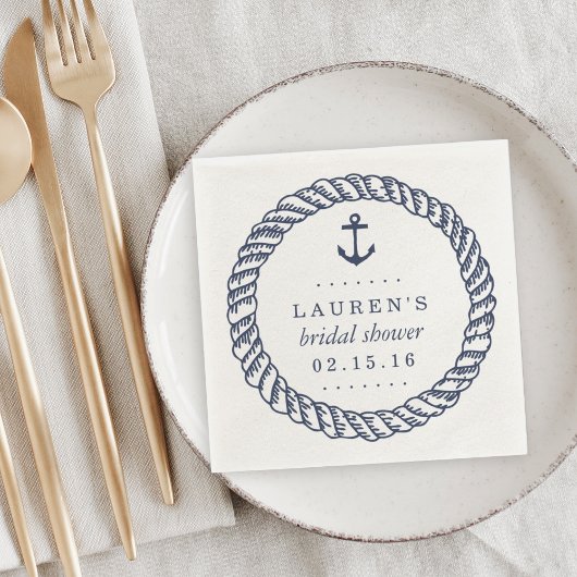 Nautical Navy Rope en Anchor Vrijgezellenfeest Servetten