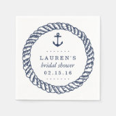 Nautical Navy Rope en Anchor Vrijgezellenfeest Servetten (Voorkant)
