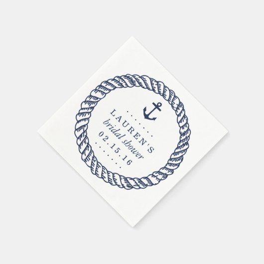 Nautical Navy Rope en Anchor Vrijgezellenfeest Servetten (Hoek)