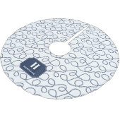 Nautical Navy Rope Monogram Kerstboom Rok (Gekanteld)