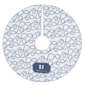 Nautical Navy Rope Monogram Kerstboom Rok (Voorkant)