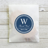 Nautical Navy Rope Wedding Monogram Ronde Sticker