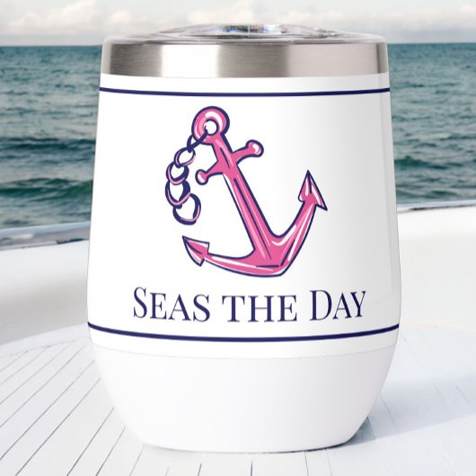 Nautical Navy Roze Anker Preppy Bootnaam