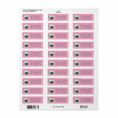 Nautical Navy Roze Whale Return Address Etiket (Full Sheet)