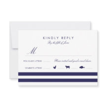 Nautical Navy RSVP met maaltijdopties