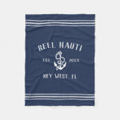 Nautical Navy Rustic Anchor | Naam aangepaste boot Fleece Deken (Voorkant)