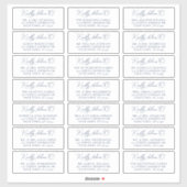 Nautical Navy Script Wedding Guest Adresetiketten Sticker (Vel)