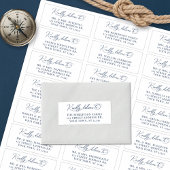 Nautical Navy Script Wedding Guest Adresetiketten Sticker