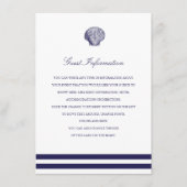 Nautical Navy Seashell Wedding Insert Informatiekaartje (Voorkant)