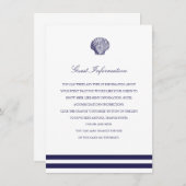 Nautical Navy Seashell Wedding Insert Informatiekaartje (Voorkant / Achterkant)