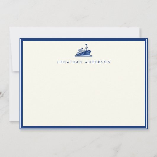 Nautical Navy Ship Custom Note Kaart Notitiekaartje (Voorkant)