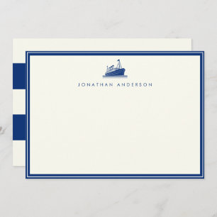 Nautical Navy Ship Custom Note Kaart Notitiekaartje