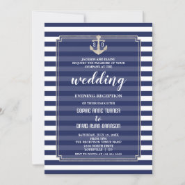 Nautical Navy Silver Weddenschap Kaart