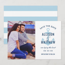 Nautical Navy Sky Blue Anchor Weddenfoto Save The Date