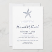 Nautical Navy Starfish Bridal Shower Kaart (Voorkant)