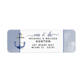 Nautical Navy Steel Blue Waterverf Event Wedding Etiket