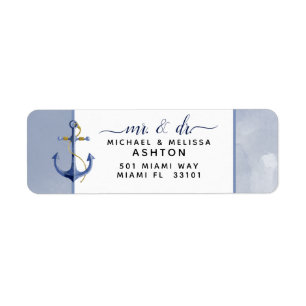 Nautical Navy Steel Blue Waterverf Event Wedding Etiket
