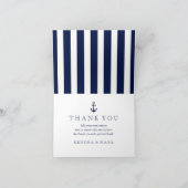 Nautical, Navy Strepen Dankkaartjes Bedankkaart (Binnen)