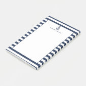 Nautical Navy Stripe & Anchor Personalized Post-it® Notes (Schuin)
