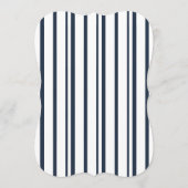 Nautical Navy Stripe Die-Cut Wedding Table Number Kaart (Achterkant)