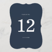 Nautical Navy Stripe Die-Cut Wedding Table Number Kaart (Voorkant)