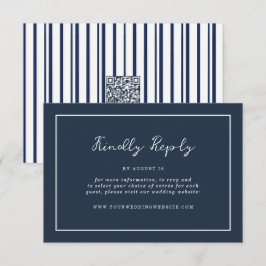 Nautical Navy Stripe Online RSVP Enclosure Card Informatiekaartje