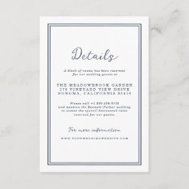Nautical Navy Stripe Wedding Details Card Informatiekaartje
