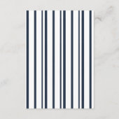 Nautical Navy Stripe Wedding Details Card Informatiekaartje (Achterkant)