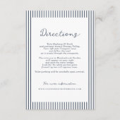 Nautical Navy Stripe Wedding Directions Card Informatiekaartje (Voorkant)