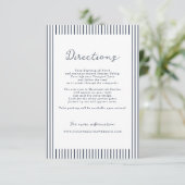 Nautical Navy Stripe Wedding Directions Card Informatiekaartje (Staand voorkant)