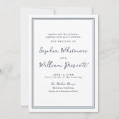 Nautical Navy Stripe Wedding Invitation Kaart (Voorkant)