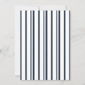 Nautical Navy Stripe Wedding Invitation Kaart (Achterkant)