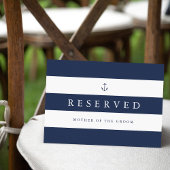 Nautical Navy Stripe Wedding "Reserved" Sign
