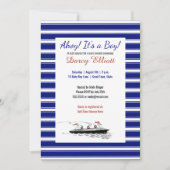 Nautical Navy Stripes Ahoy Het is een Boy Baby sho Kaart (Voorkant)