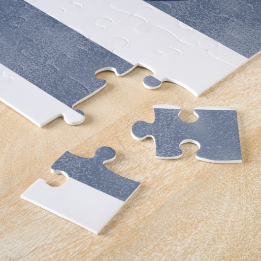 Nautical Navy Stripes and Anchor Family Name Legpuzzel (Zijkant)