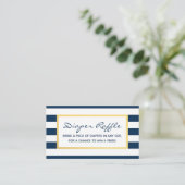 Nautical Navy Stripes Baby shower Luier Raffle Informatiekaartje (Staand voorkant)