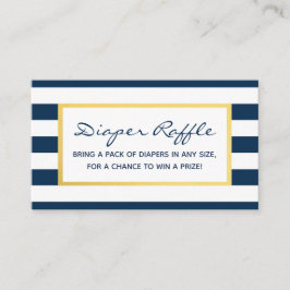 Nautical Navy Stripes Baby shower Luier Raffle Informatiekaartje
