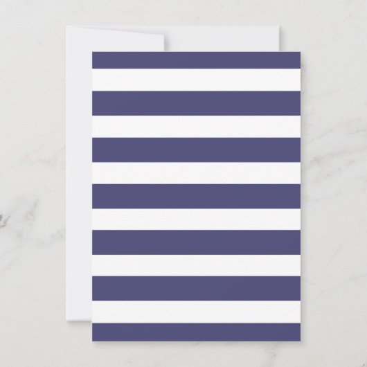 Nautical Navy Stripes Drive-Through Baby shower Kaart (Achterkant)