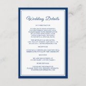 Nautical Navy Stripes Elegant Wedding Details Informatiekaartje (Voorkant)