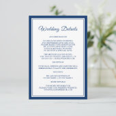 Nautical Navy Stripes Elegant Wedding Details Informatiekaartje (Staand voorkant)