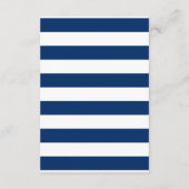 Nautical Navy Stripes Elegant Wedding Details Informatiekaartje (Achterkant)