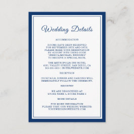 Nautical Navy Stripes Elegant Wedding Details Informatiekaartje