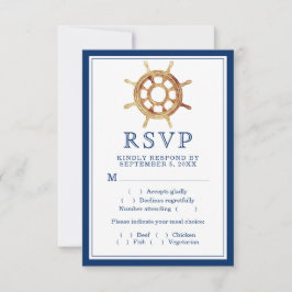 Nautical Navy Stripes Steering Wheel Meal Choice RSVP Kaartje