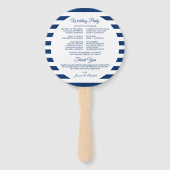 Nautical Navy Stripes Steering Wheel Weddenschap Handwaaier (Achterkant)