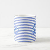 Nautical Navy Stripes verankerd in Love Coffee Mok (Center)