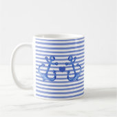 Nautical Navy Stripes verankerd in Love Coffee Mok (Links)