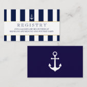 Nautical, Navy Stripes Wedding Registry Kaart (Voorkant / Achterkant)