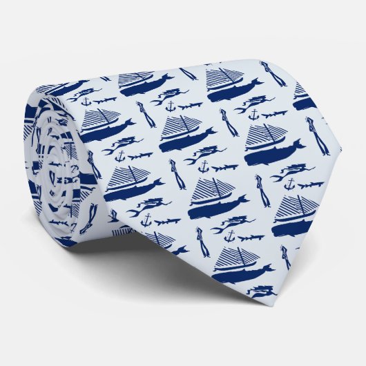 Nautical Navy Stropdas (Opgerold)