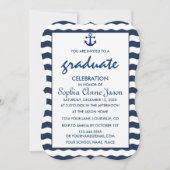 Nautical Navy Waves Anchor AFSTUDEREN CELEBRATION Kaart (Voorkant)