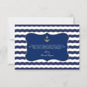 Nautical Navy Waves Anchor Boy Heilige Communie Bedankkaart (Voorkant)